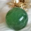 Natural green fluorite crystal sphere