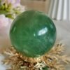 Natural green fluorite crystal sphere
