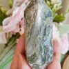 Double-ended moss agate