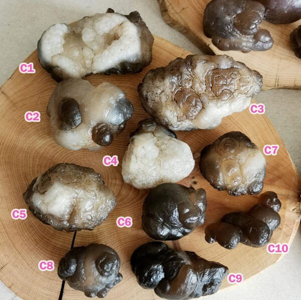 Natural Panda Agate – Collectible Stone with Black and Cream Patterns, Decorative Mineral, Polished Stone, Mineral Collection