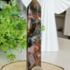 Agate tower with moss and natural colors
