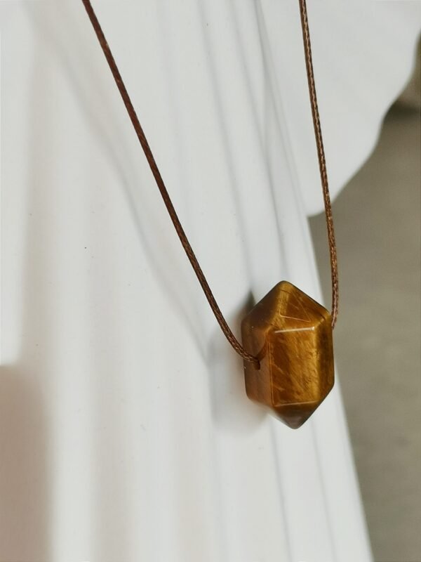 Collar Ojo de Tigre Natural Doble Punta • Piedra Protectora