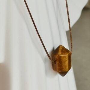 Natural Tiger's Eye Necklace with Double Points • Protective Stone
