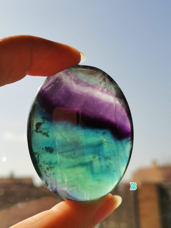 Natural Fluorite • Hand Stone • Rainbow Energy Crystal