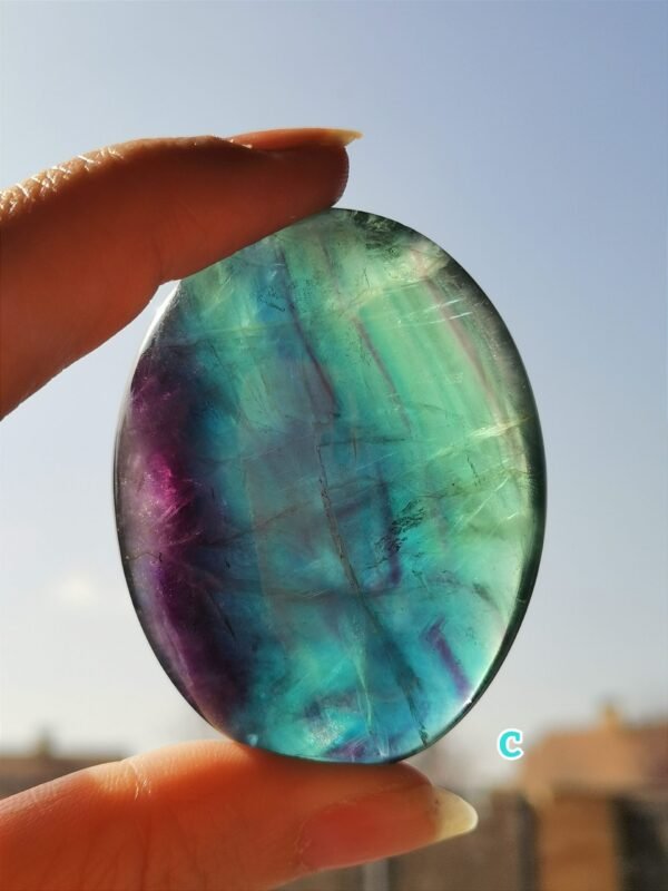 Natural Fluorite • Hand Stone • Rainbow Energy Crystal