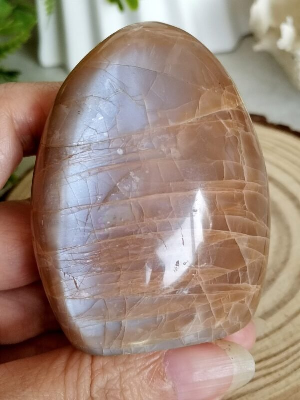 Natural Freeform Moonstone with Blue Flash • Decorative Piece & Collection