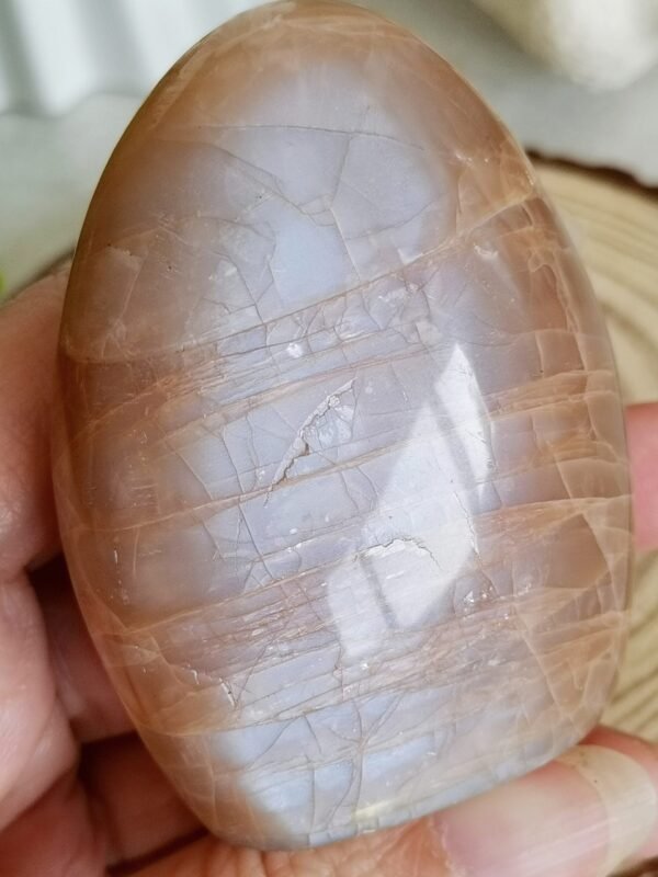 Natural Freeform Moonstone with Blue Flash • Decorative Piece & Collection