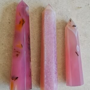 Natural pink agate tower