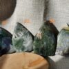 Moss Agate Teardrop Freeform Crystal – Decorative Moss Stone