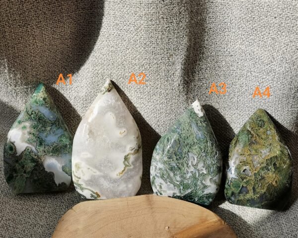 Moss Agate Teardrop Freeform Crystal – Decorative Moss Stone