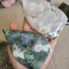 Moss Agate Teardrop Freeform Crystal – Decorative Moss Stone