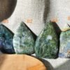 Moss Agate Teardrop Freeform Crystal – Decorative Moss Stone