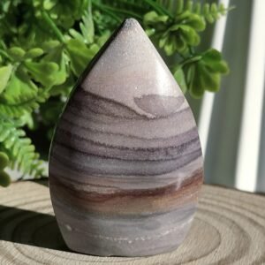 Natural teardrop stone with bands