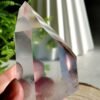 Clear quartz crystal point with phantom