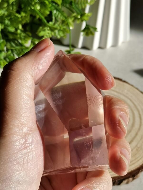 Clear quartz crystal point with phantom