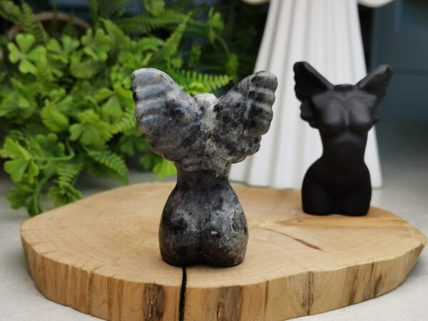 Angel wings divine feminine Fire quartz/Obsidian