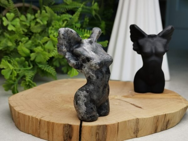 Angel wings divine feminine Fire quartz/Obsidian