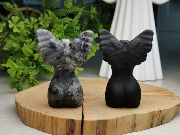 Angel wings divine feminine Fire quartz/Obsidian
