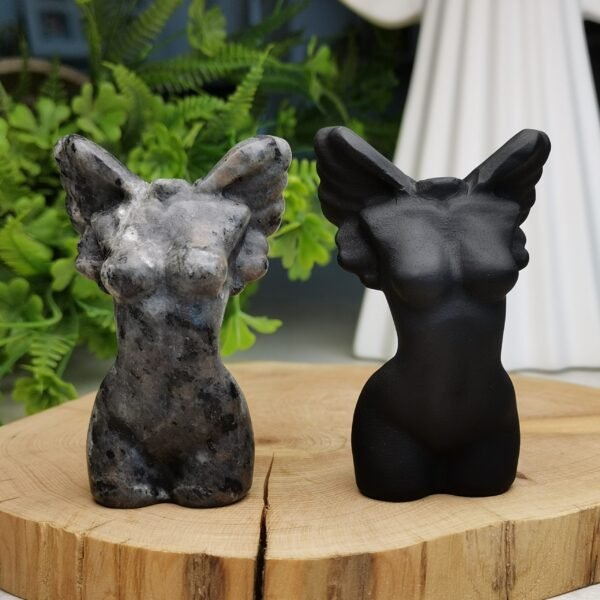 Angel wings divine feminine Fire quartz/Obsidian