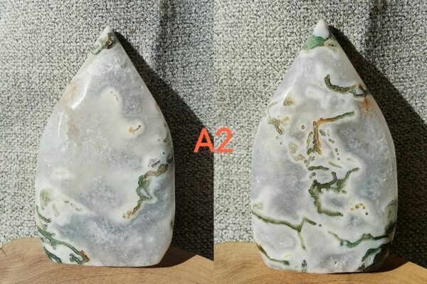 Moss Agate Teardrop Freeform Crystal – Decorative Moss Stone
