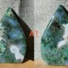 Moss Agate Teardrop Freeform Crystal – Decorative Moss Stone