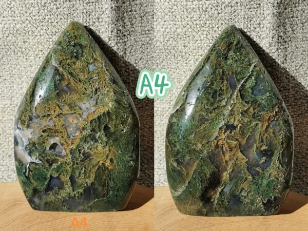 Moss Agate Teardrop Freeform Crystal – Decorative Moss Stone