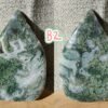 Moss Agate Teardrop Freeform Crystal – Decorative Moss Stone