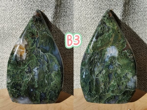 Moss Agate Teardrop Freeform Crystal – Decorative Moss Stone