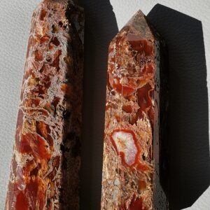Red Moss Agate Tower - Energy Crystal