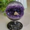 Amethyst "smile" geode with calcite