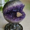 Amethyst "smile" geode with calcite