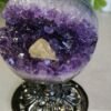 Amethyst "smile" geode with calcite