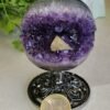 Amethyst "smile" geode with calcite