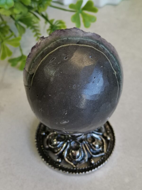 Amethyst "smile" geode with calcite