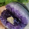 Amethyst "smile" geode with calcite