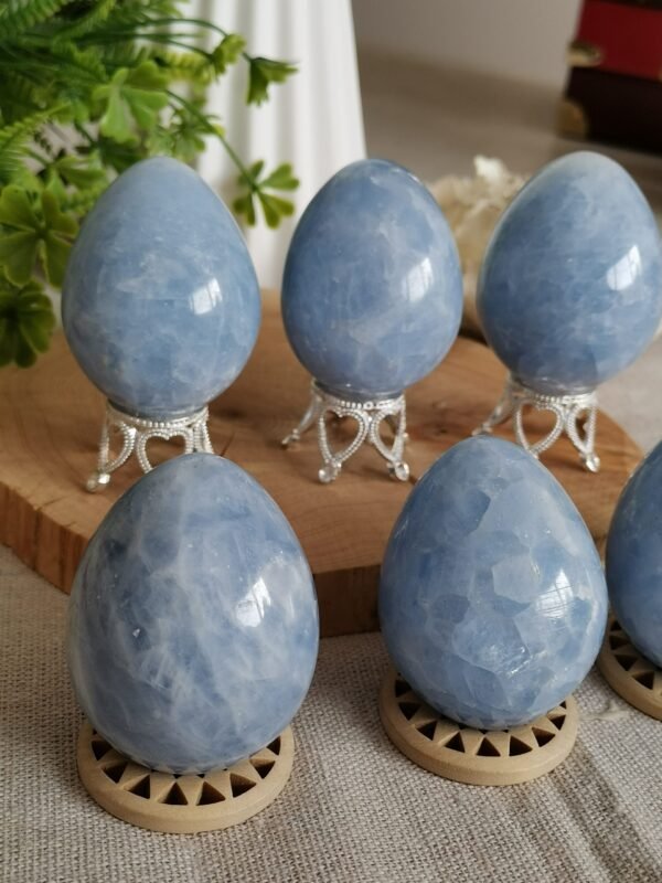 Blue Celestite Egg Decoration