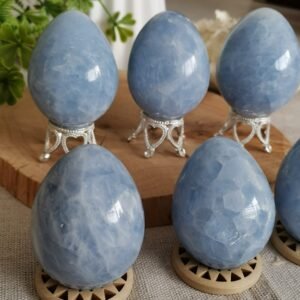 Blue Celestite Egg Decoration