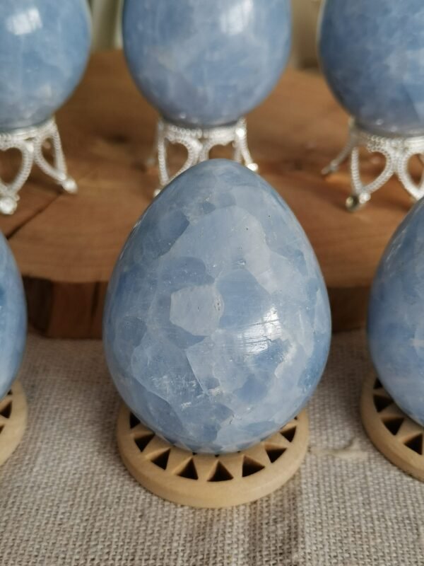 Blue Celestite Egg Decoration