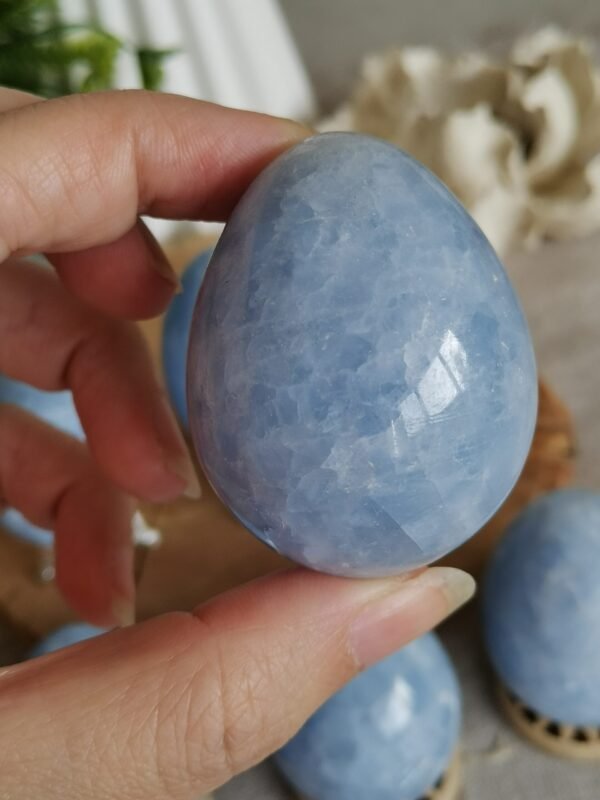 Blue Celestite Egg Decoration