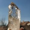 Clear quartz with inclusions and a rainbow effect