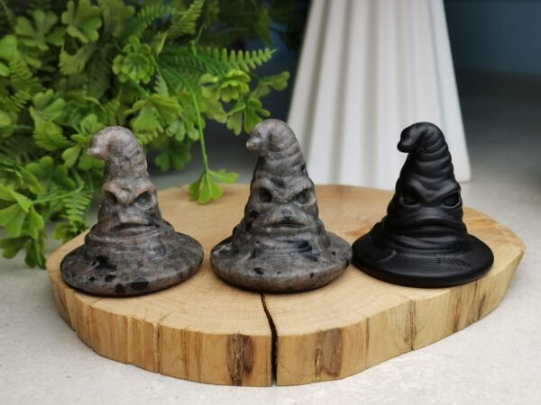 Magic Hat-Shaped Fire Stone / Obsidian - Natural