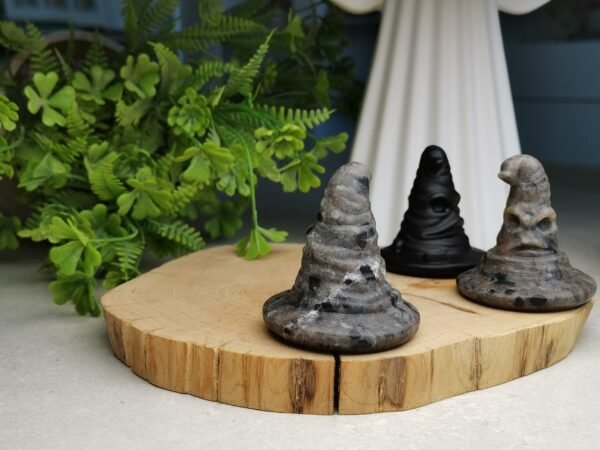 Magic Hat-Shaped Fire Stone / Obsidian - Natural