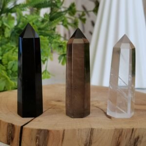 Natural obsidian crystal - Natural smoky quartz