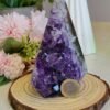Natural amethyst in a pyramid shape - Six-sided solid