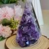 Natural amethyst in a pyramid shape - Six-sided solid