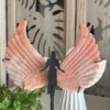 Pareja de grandes mariposas en Ópalo rosa Peruano