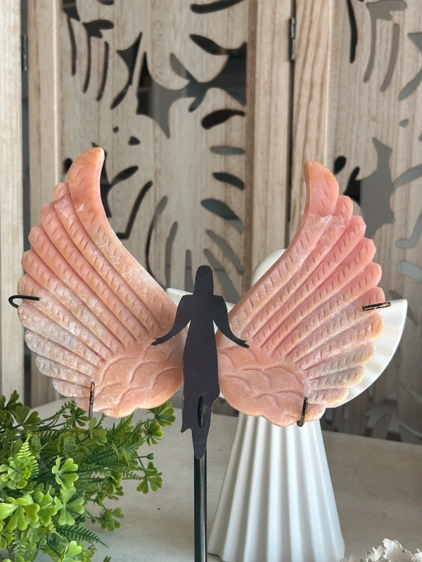 Pareja de grandes mariposas en Ópalo rosa Peruano