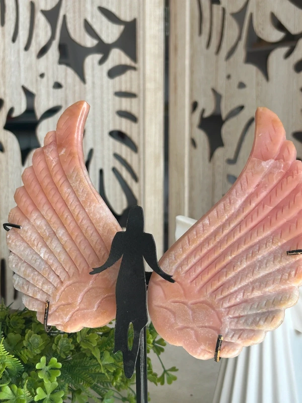 Pareja de grandes mariposas en Ópalo rosa Peruano