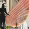 Pareja de grandes mariposas en Ópalo rosa Peruano