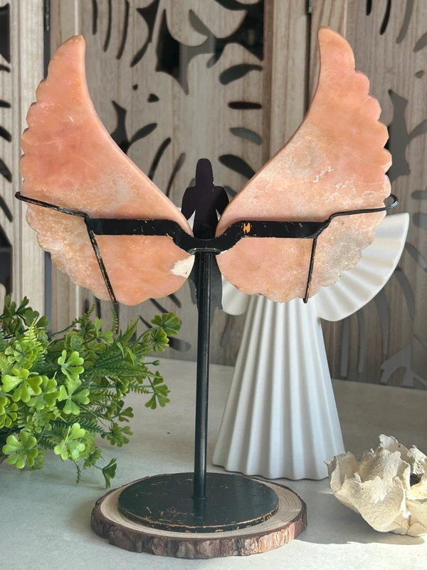 Pareja de grandes mariposas en Ópalo rosa Peruano